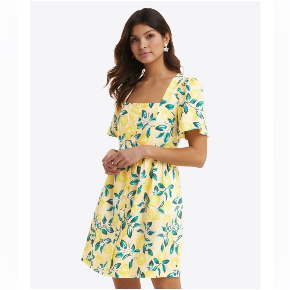 Draper James Danielle Mini Dress in Lemon Blossom
